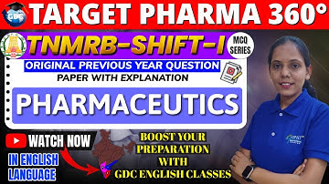 TNMRB Shift-I Pharmaceutics | Original PYQ with Full Explanation | Target Pharma 360° #tnmrb #pyq