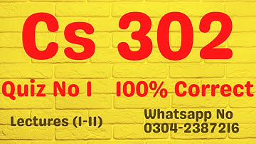 Cs302 Quiz No 1 || 100% Correct Solution || Cs302 Quiz 1 Solution Fall 2022