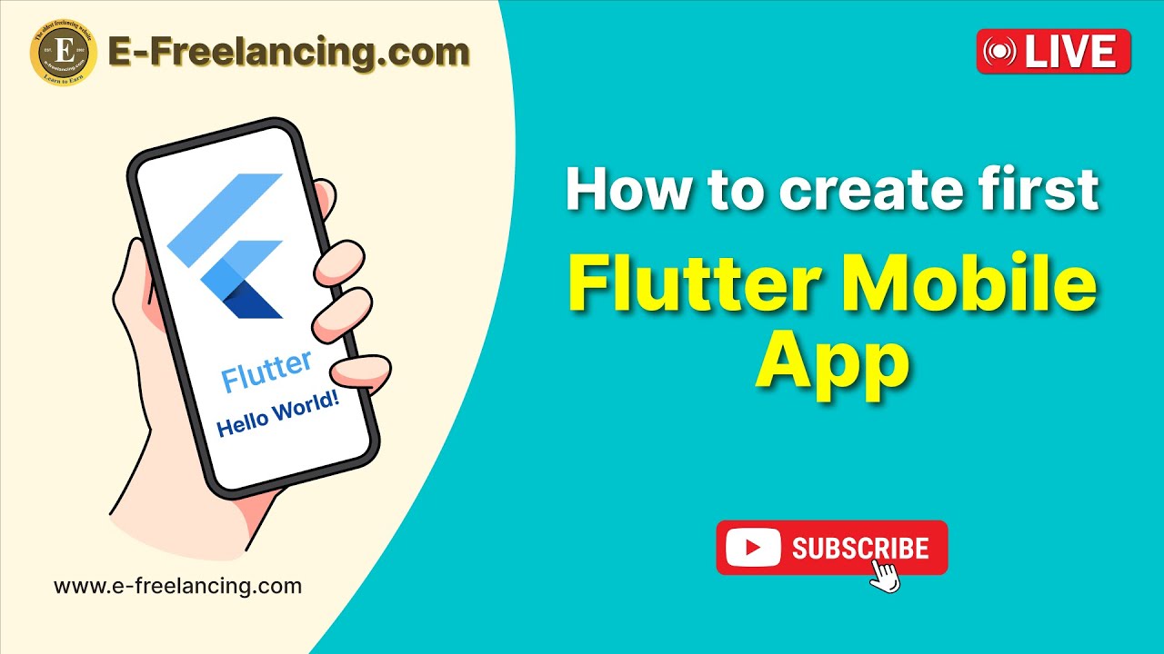 Create Your First Flutter Mobile App | Live | Step-by-Step Tutorial | E ...