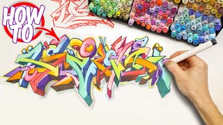 How To Draw 3D Graffiti Letters - Ohuhu 320 Bursh Marker Review