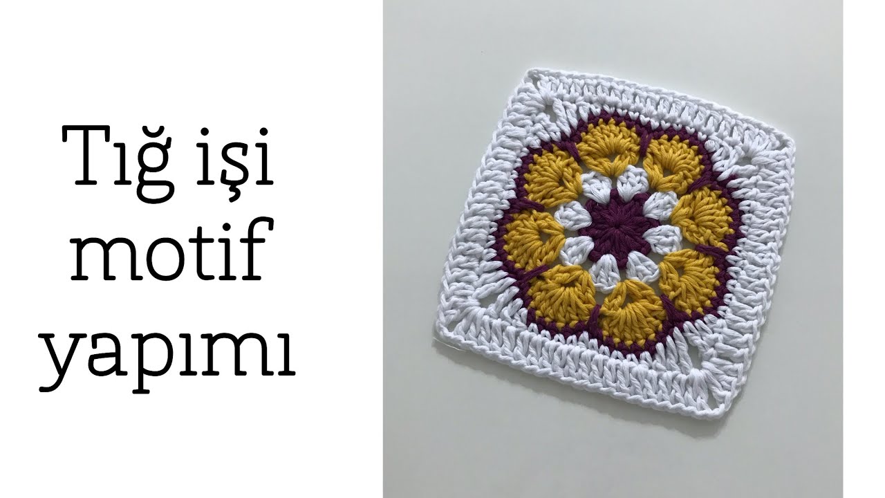 Tığ İşi Örgü Afrika Çiçeği Modelli Motif Yapımı - Part 1