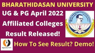UG & PG April 2022 Result Released| Bharathidasan University|Affiliated Colleges Result|Steps|DemoBR