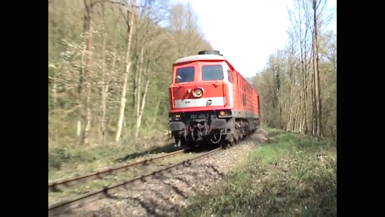 Diesellokomotiven auf der Angertalbahn (Kalkbahn) zwischen Hösel und Eggerscheidt