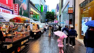 비내리는 명동거리 산책, Myeongdong in the rain •[4k] Seoul, Korea