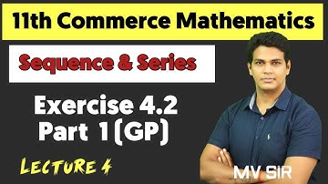 Sum of first n terms  Exercise 4.2 Part 1 | Lecture 4 | 11th commerce maths | VSM Academy | MV Sir