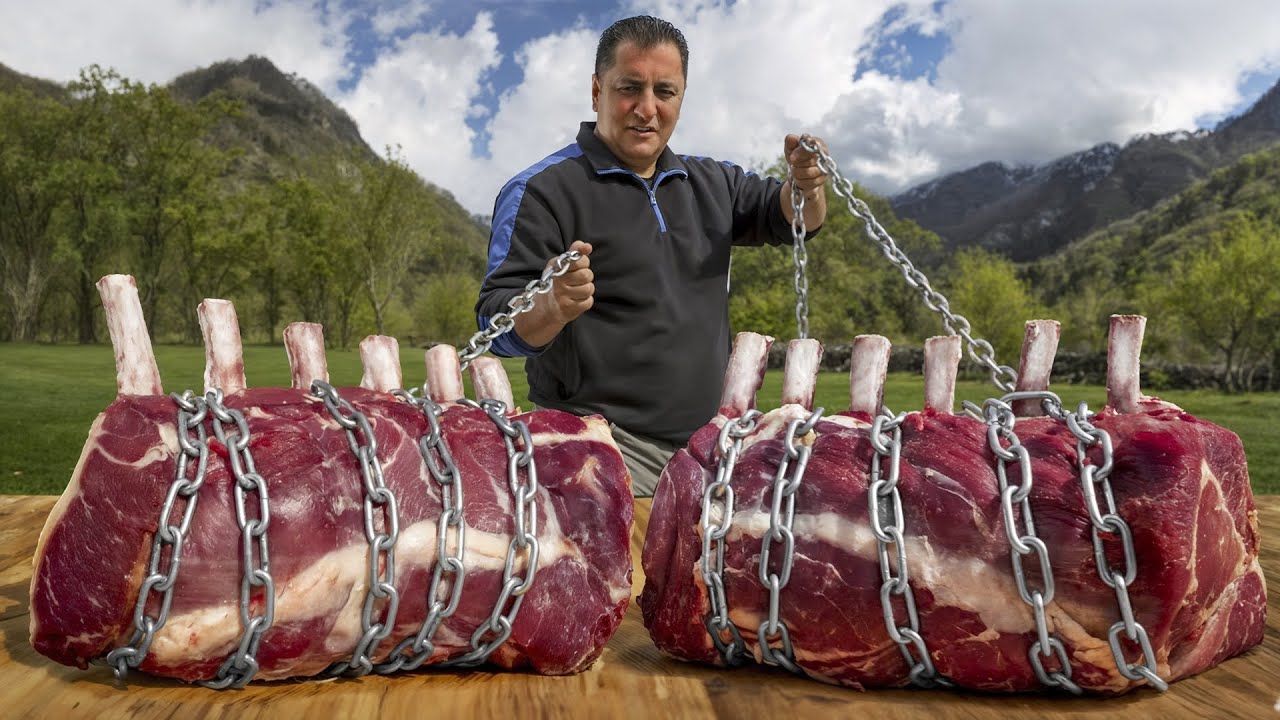 رولاد ضلع لحم بقري عملاق | طبخ بطيء وطراوة مذهلة على طريقة الريف