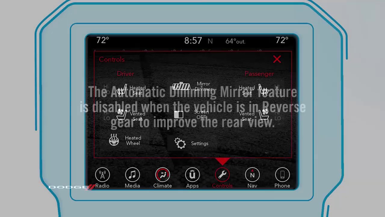 Mirror dimmer 2024 dodge charger