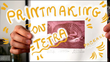 Dragon 🐲 print on reused tetra pak type box - printmaking process 🐉 fantastic art by Barbara El