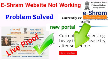 eshram error solved,e-shram card error currently experiencing heavy traffic 2021,@SSM Smart Tech