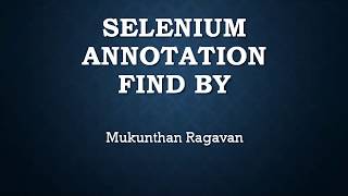 Selenium Annotation FindBy Wealth
