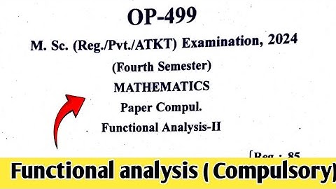 Functional analysis 2024 Paper || Bu bhopal ||