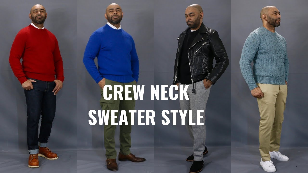 How To Wear a Crew Neck Sweater - YouTube