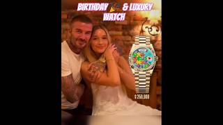 David Beckham on harper Beckham birthday with luxury Rolex watch #rolex