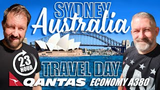 23hr TRAVEL DAY Economy UK to Australia Flight | London to Sydney vlog | Qantas Airbus A380 QF1 QF2