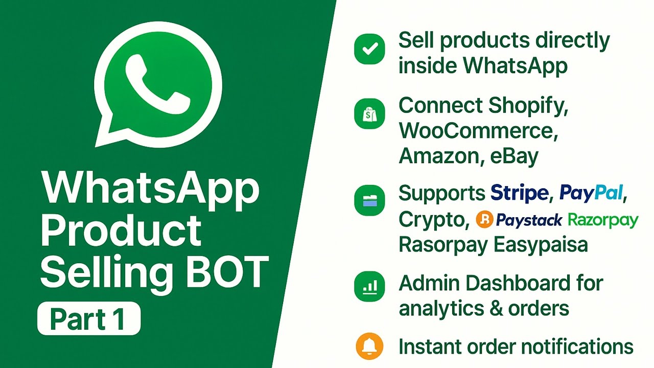 WhatsApp Product Selling BOT – Part 1 | Sell Products on WhatsApp with Dashboard & Payments
