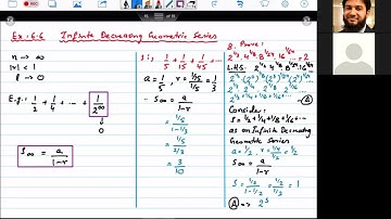 XI Math Chap 6 Sequence & Series Sum to Infinity of a GP - S ∞ by Sir Ahsan Abdullah Patel - Part 1