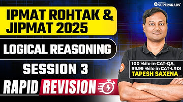 Reasoning (Session 3) -  IPMAT Rohtak & JIPMAT 2025 Rapid Revision ✍️| Logical Reasoning Prep 🎯