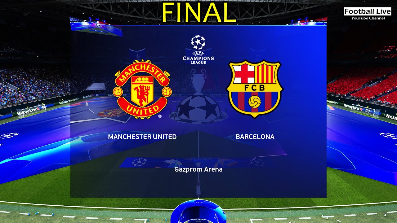 PES 2021 Manchester United vs Barcelona UEFA Champions League Final UCL - Full Match Gameplay PC