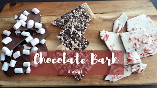 Super EASY Chocolate Bark 3 Ways - Holiday Gift Idea