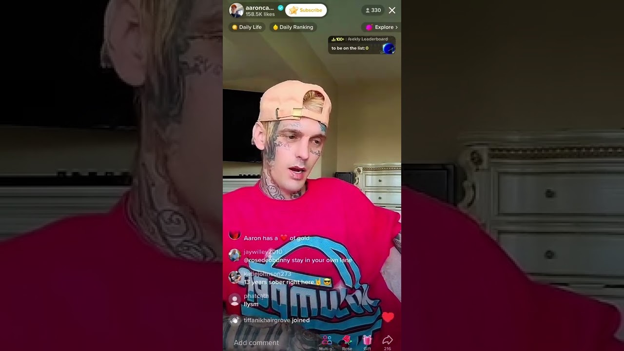 #aaroncarter talks about sobriety and other BS