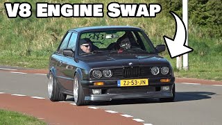 BMW E30 with V8 M62B44 Engine Swap! Revs, Flames, Accelerations!