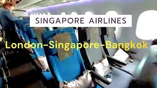 Singapore Airlines London-SIN-Bangkok A380 & B787 Economy Class / January 2024