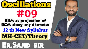 12th New Syllabus Physics || Oscillations 09|| SHM as projection of UCM along any diameter ||