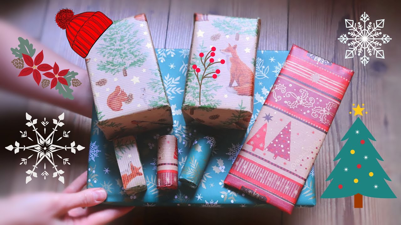 ASMR Geschenke Einpacken (Gift Wrapping) 🎁 ASMR Paper Sounds & Scissor Sounds 🎄 Soft Spoken