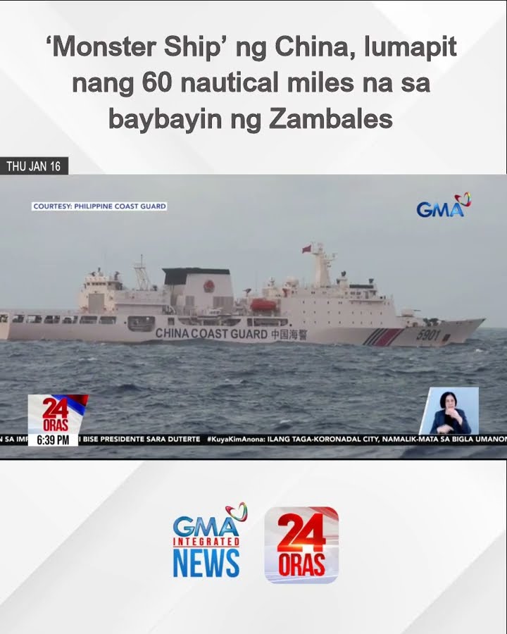 ‘Monster Ship’ ng China, lumapit nang 60 nautical miles na sa baybayin ng Zambales | 24 Oras