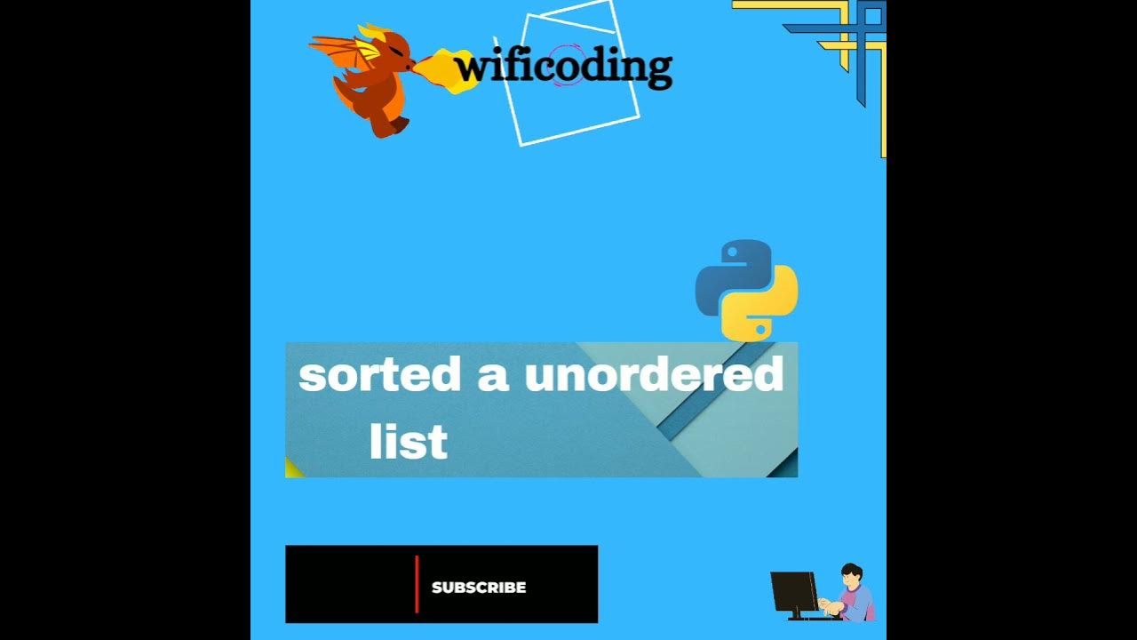 sorted a unordered list in python - YouTube