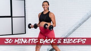 30 Minute Back &amp; Biceps Workout | 39 Weeks Pregnant