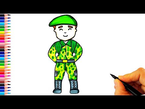 Asker Çizimi ⭐ 18 Mart Çanakkale Zaferi Resmi Çizimi - Soldier Drawing Jandarma Resmi 18 Mart Resmi