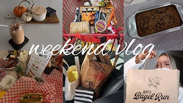 WEEKEND VLOG: fall coffee, trader joes haul, running errands, baking, time at home + much more!