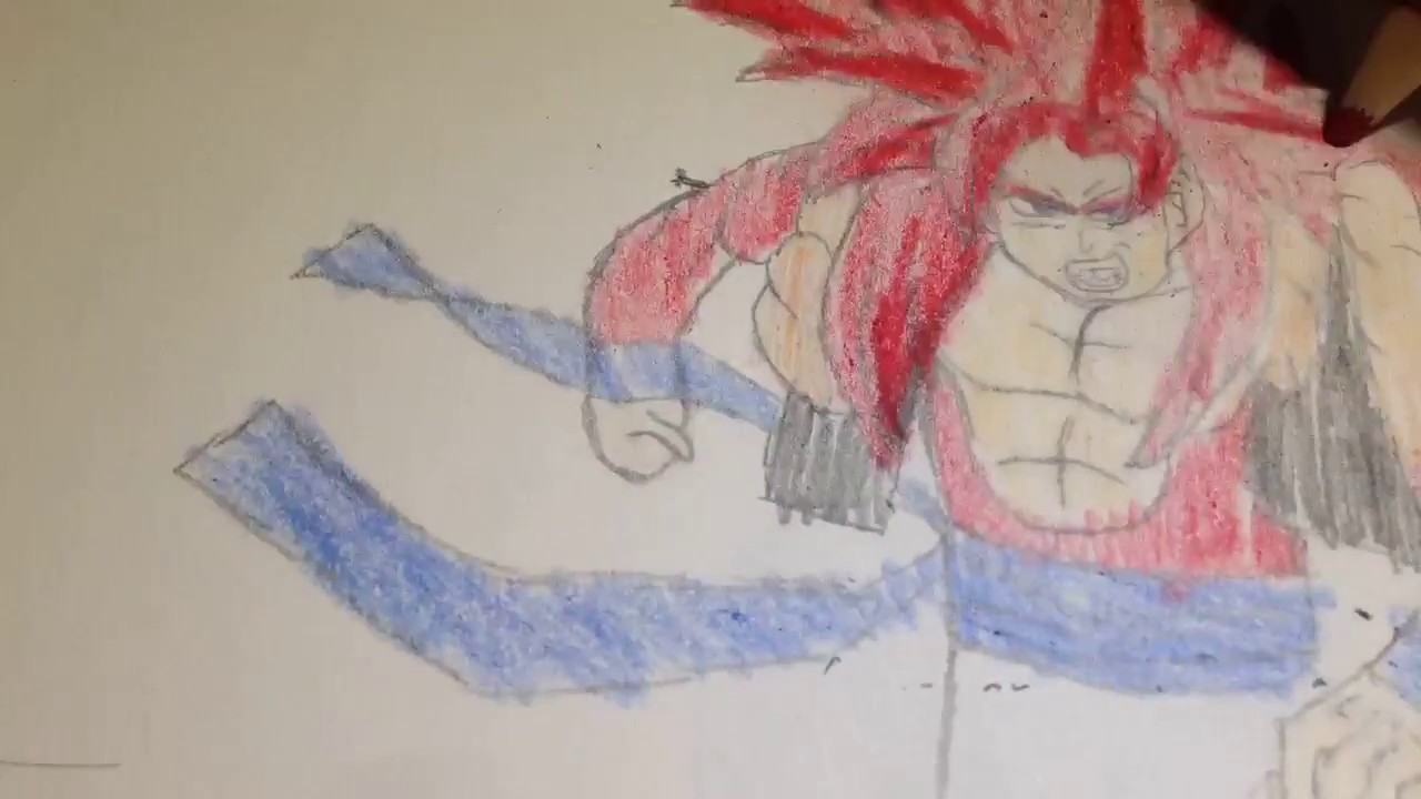 How To Draw Ssj4 Gogeta Easy Youtube