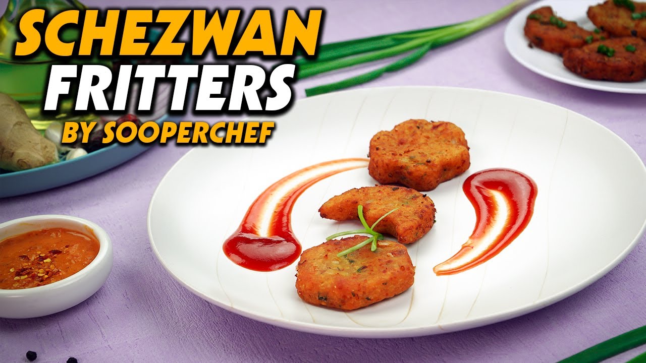 Potato Fritters with Schezwan Sauce Recipe By SooperChef