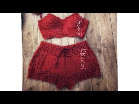 ชุดว่ายน้ำ กางเกงขาสั้น  New  (En .ver)Crochet shorts (bikini crochet)ถักกางเกงขาสั้นโครเชต์