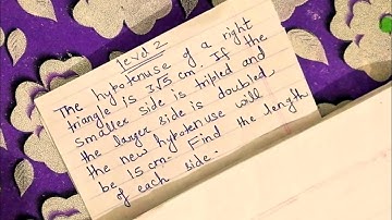 The hypotenuse of a right triangle is 3√5cm. If the smaller side is tripled and the larger side is
