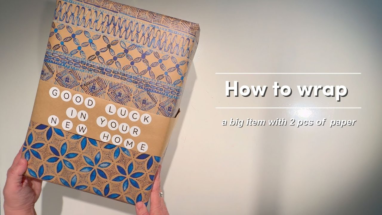 🎁 How to wrap a Big Item with 2 pieces of wrapping paper - YouTube