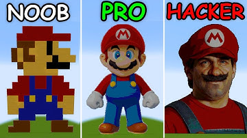 Pixel Art (NOOB vs PRO vs HACKER) Mario in Minecraft
