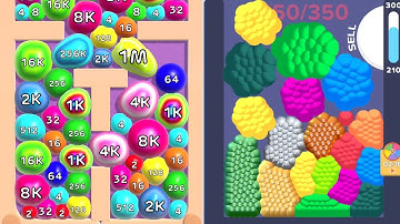 PUFF BLOB MERGE vs MERGE THE JELLY - Jelly 2048 (Infinity Colorful ASMR Gameplay)