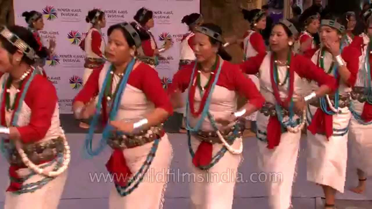 Nyishi women dancers from Arunachal Pradesh perform Rikham Pada dance