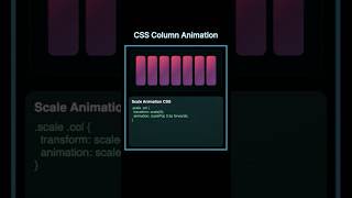 CSS column animation using html and css... #coding #programming #developer #programmer #programmers