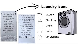 Laundry Symbols Explained/Laundry Icons meaning/ International laundry care symbols/ Fabric care
