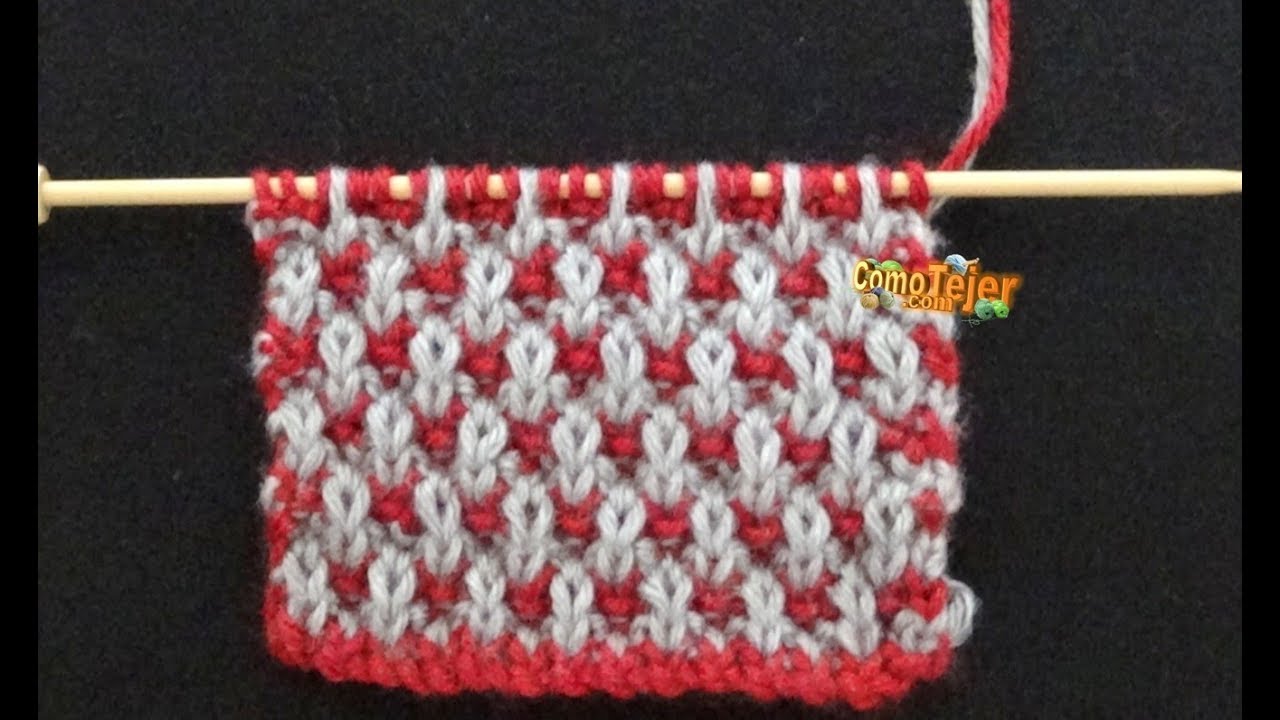 Cómo Tejer Punto Arroz en Colores - Rice Stitch  2 agujas, tricot, palitos, knitting  (718)