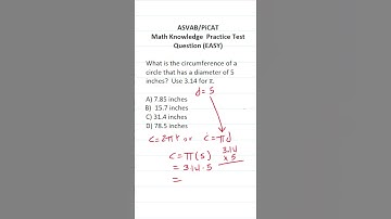 ASVAB/PiCAT Math Knowledge Practice Test Q:  Circumference of a Circle #acetheasvab
