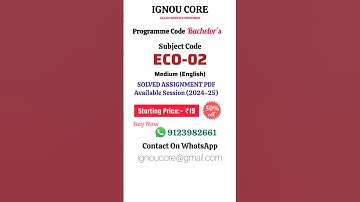 ECO 02 Solved Assignment PDF 2024-25 in English, BCOM program ECO-02 Solved assignments