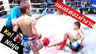 นินจาขึ้นไปใครๆก็มองว่าแพ้เป็นไงคะรับ5/1ทำงานป.4อัดพี่ม.1 Ko!Ninja VS PetchSiam!ムエタイ Muay Thai Fight