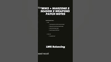 Season 2 Weapon Patch Notes! #youtubeshorts #shorts #warzone2 #gaming #callofduty #update #season2