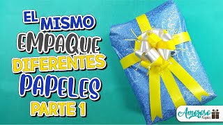 EMPACA EL MISMO REGALO CON DIFERENTES TIPOS DE PAPEL PARTE 1 | EMPAQUES FACILES | Amoroso Regalos