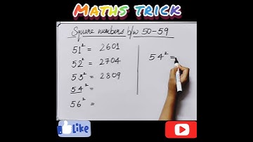 Maths trick|| Square numbers between 50-59 || Easy way